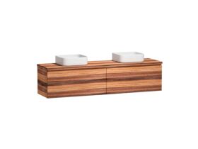 Kado Arc Timber All Drawer 1800mm Double Bowl Vanity Unit Timber Top Red Tulip