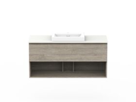 Posh Domaine Shelf All Drawer Wall Hung Vanity Unit