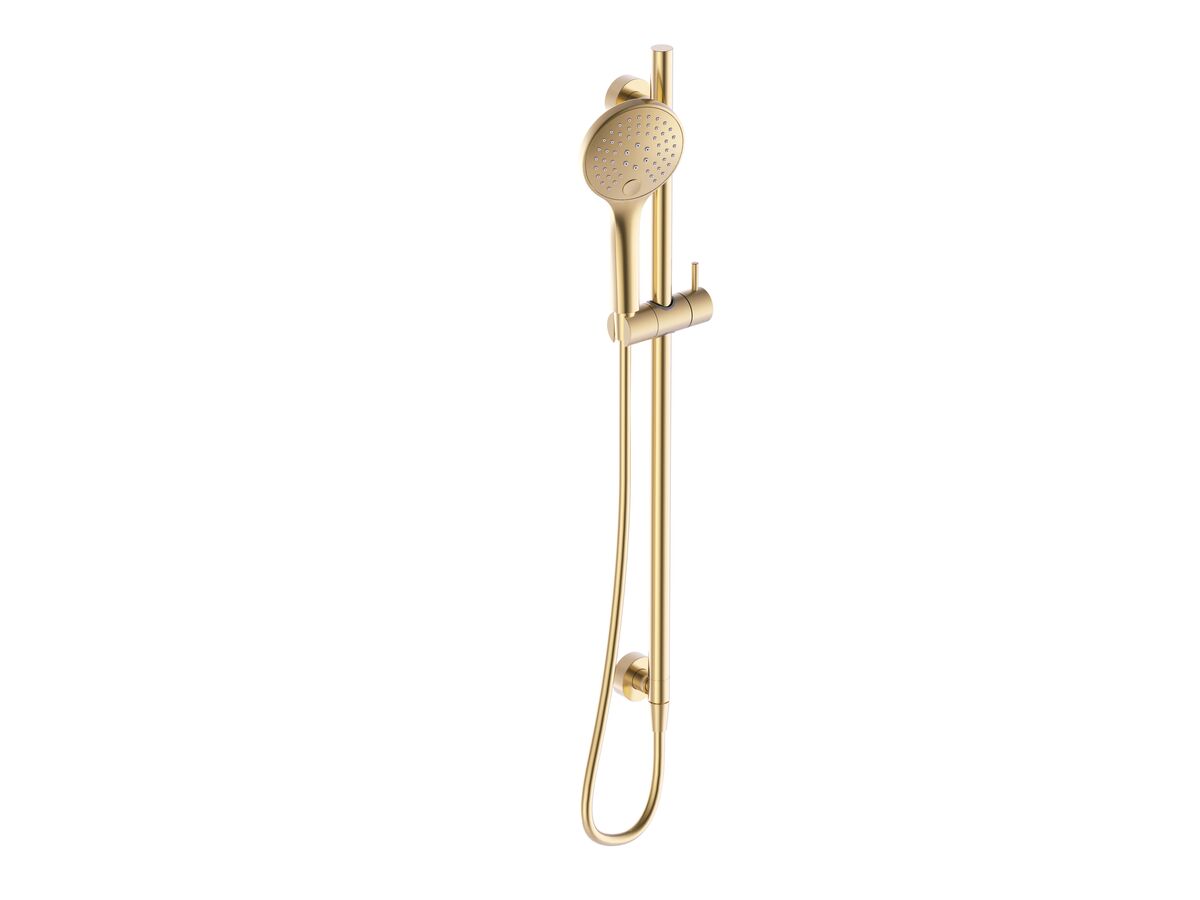 Mizu Drift Single Rail Shower with Top Rail Water Inlet Brushed Gold (3