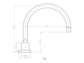 Gentec Hob Spout Goose Neck Swivel 200 Chrome Plated