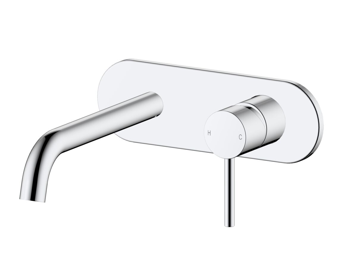 Mizu Drift Wall Basin/Bath Mixer Set Curve Chrome (6 Star)