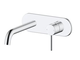 Mizu Drift Wall Basin/Bath Mixer Set Curve Chrome (6 Star)