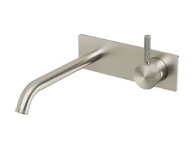 Hero - Milli Etch Wall Basin/Bath Mixer Tap Set Square Backplate Brushed Nickel (6 Star)