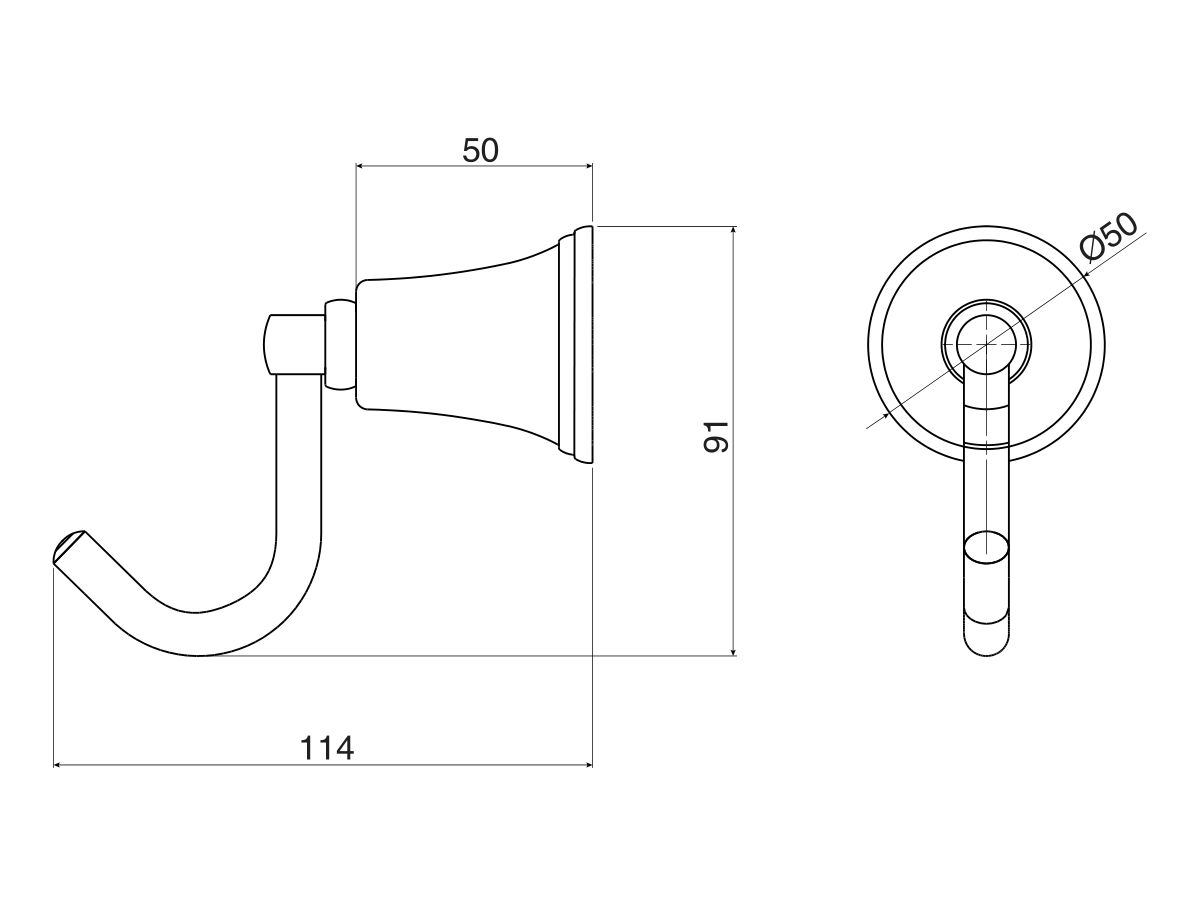 Posh Canterbury Robe Hook Chrome from Reece