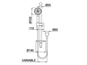 Posh Solus MKII 1 Function Rail Shower Kit Chrome (3 Star)