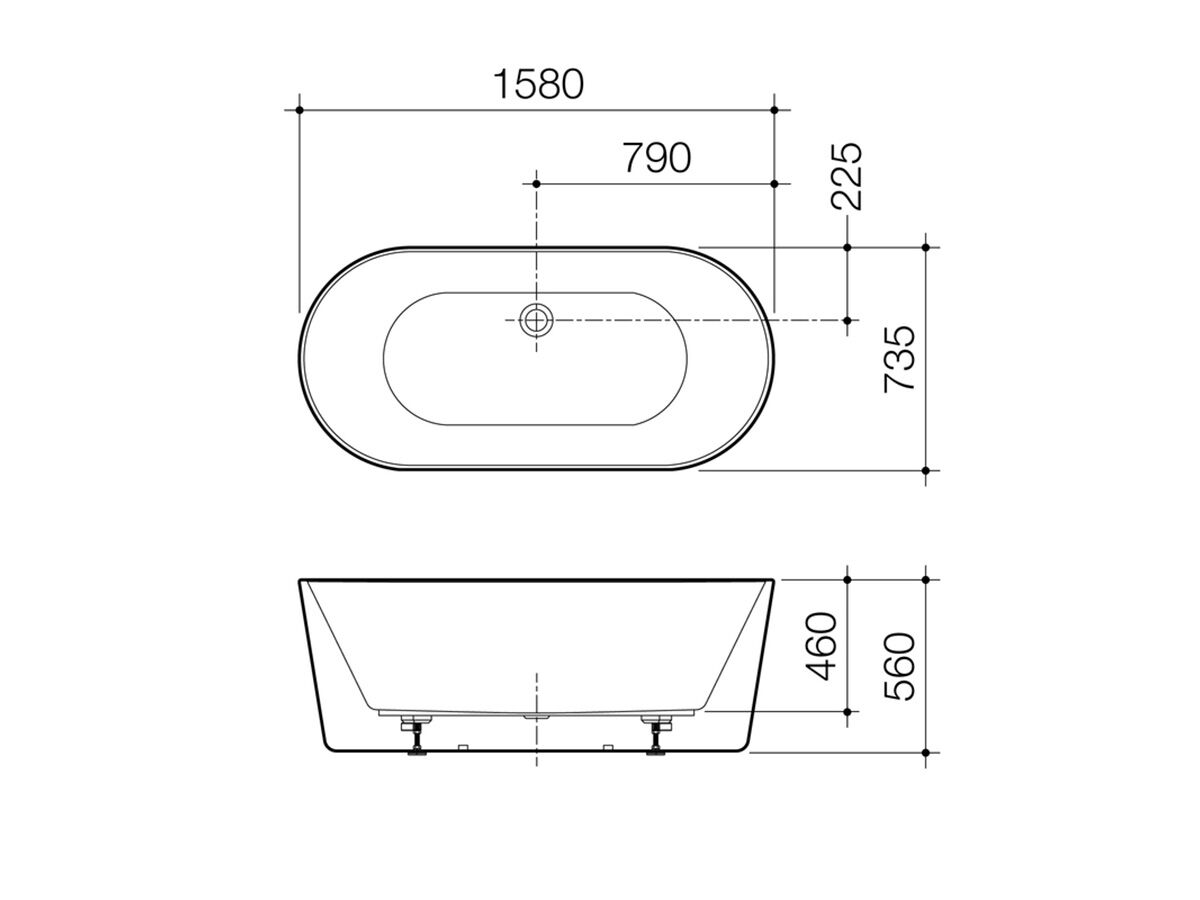Caroma Urbane II 1600mm Freestanding Bath White from Reece
