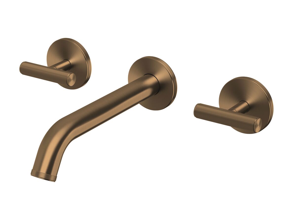 Hero - Milli Etch Wall Basin / Bath Tap Set 180mm Brushed Bronze (6 Star)