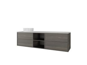 Kado Aspect 1800mm Wall Hung Vanity Unit with Shelf Single Bowl Thin Caesarstone Top