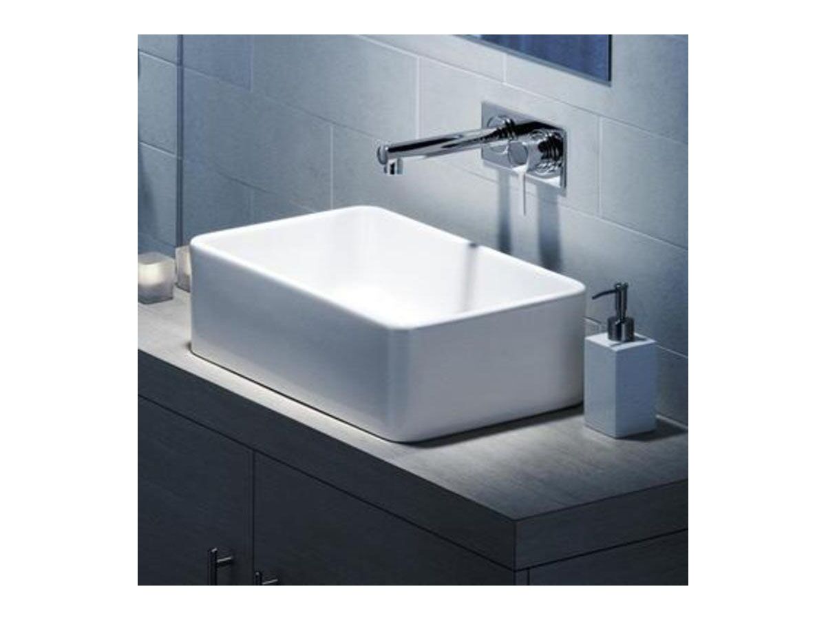 Caroma Cube Above Counter Basin 500mm 0 Taphole White from Reece