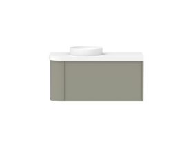 Kado Era 50mm Durasein Statement Top Single Curve All Drawer 1050mm Wall Hung Vanity with Left Hand Basin