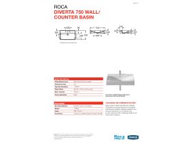 Technical Guide - Diverta 750mm Wall Basin with Fixing Bolts 1 Taphole White