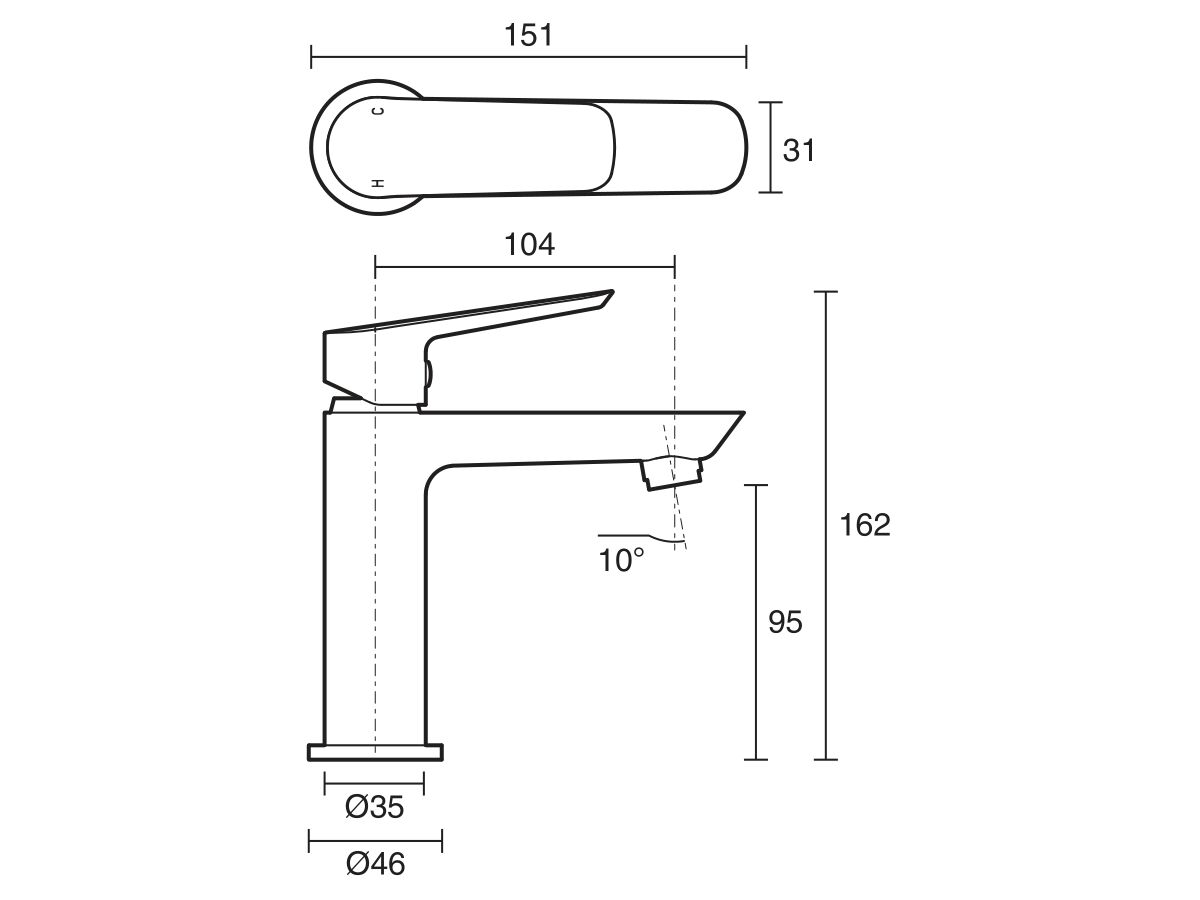 Mizu Bliss Basin Mixer Tap Matte Black (4 Star) from Reece