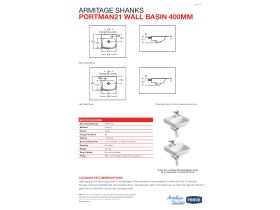 Technical Guide - Portman 21 Wash Basin with Fixing Bolts 400mm 1 Taphole Left White
