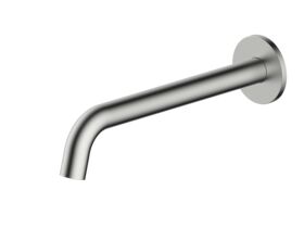 Mizu Drift Wall Basin/Bath Outlet Curve Spout 250 Brushed Nickel (6 Star)