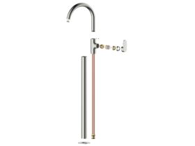 Hero - Mizu Soothe MK2 Floor Mount Bath Mixer & Outlet Trimset Brushed Nickel