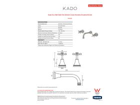 Specification Sheet - Kado Era Wall Bath Set 200mm Cross Handles Brushed Nickel
