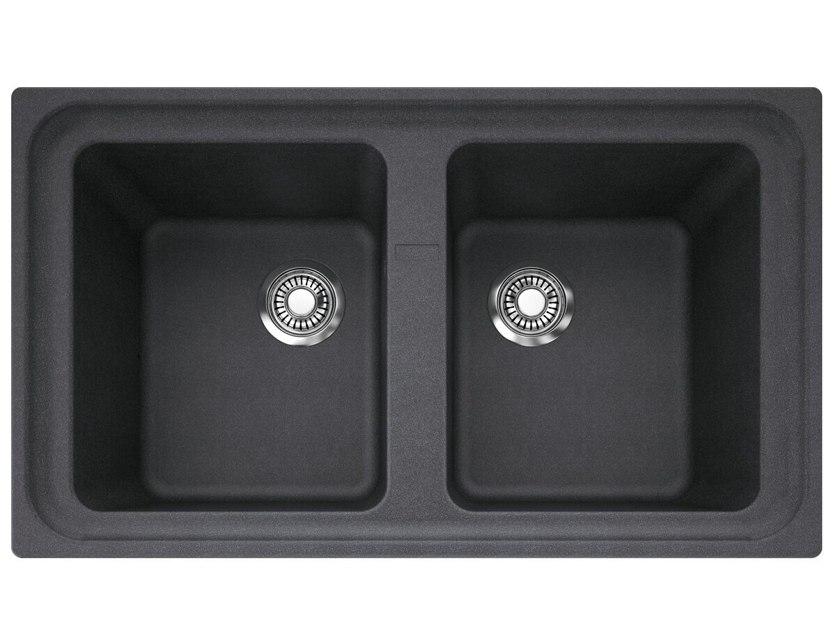Franke Impact Granite Double Bowl Sink Only No Taphole Onyx from Reece