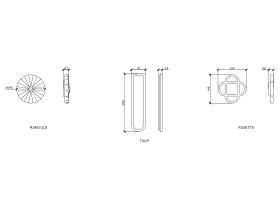 Technical Drawing - ISSY Adorn Undermount Wall Hung Vanity Unit with Doors Petite Handles