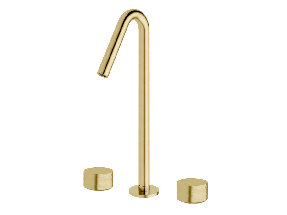 Milli Pure Vessel Basin Set with Cirque Textured Handles PVD Brushed Gold (5 Star)