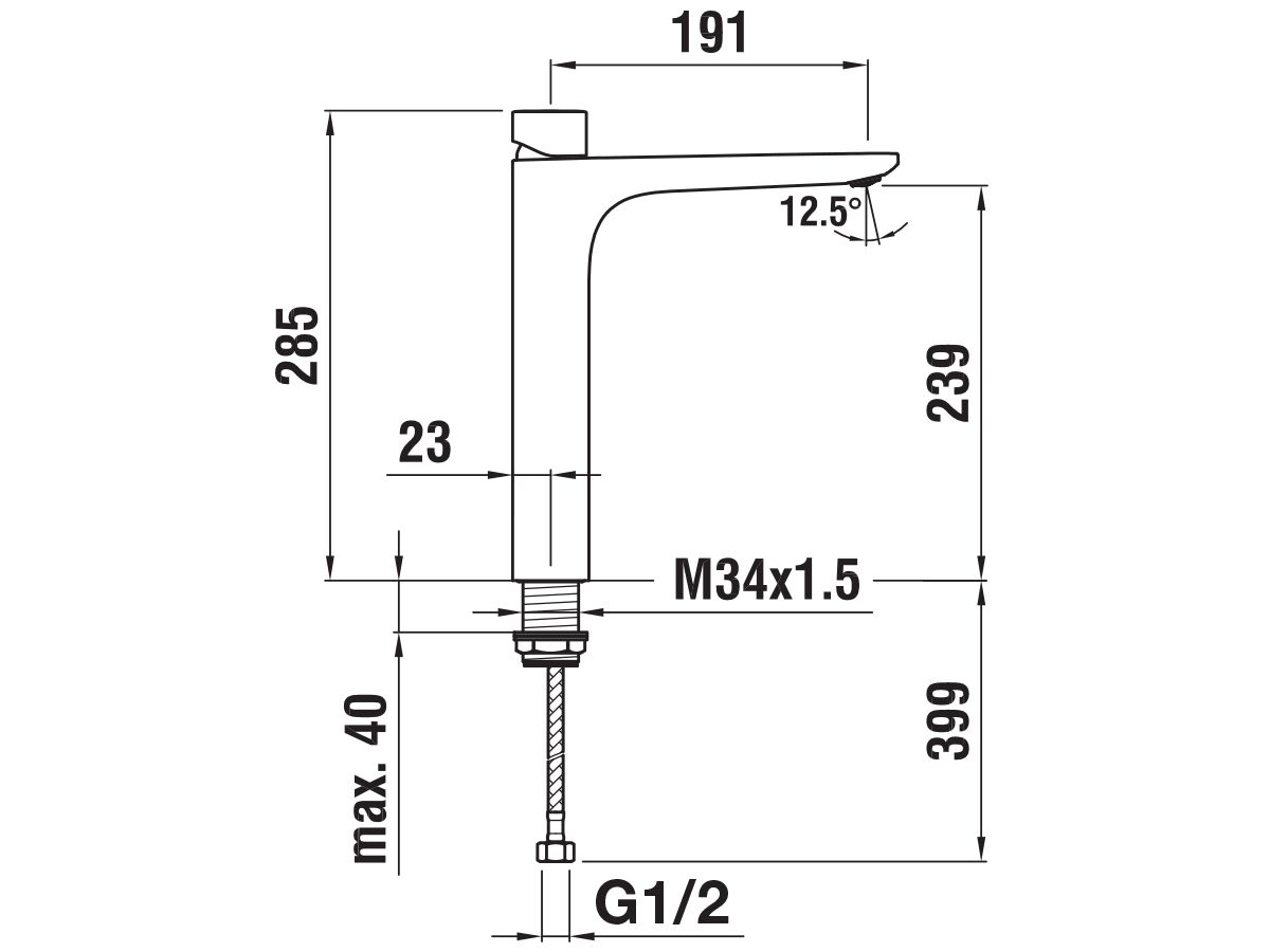 LAUFEN CityPlus Zero Extended Basin Mixer Tap Chrome (4 Star) from Reece