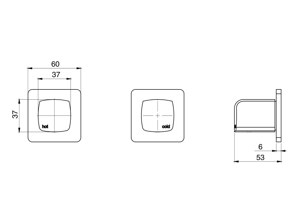 Milli Glance Wall Top Assemblies (Pair) Chrome from Reece