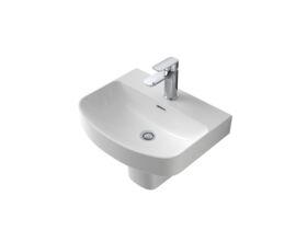 Caroma Forma 500mm Wall Basin 1 Taphole with Overflow