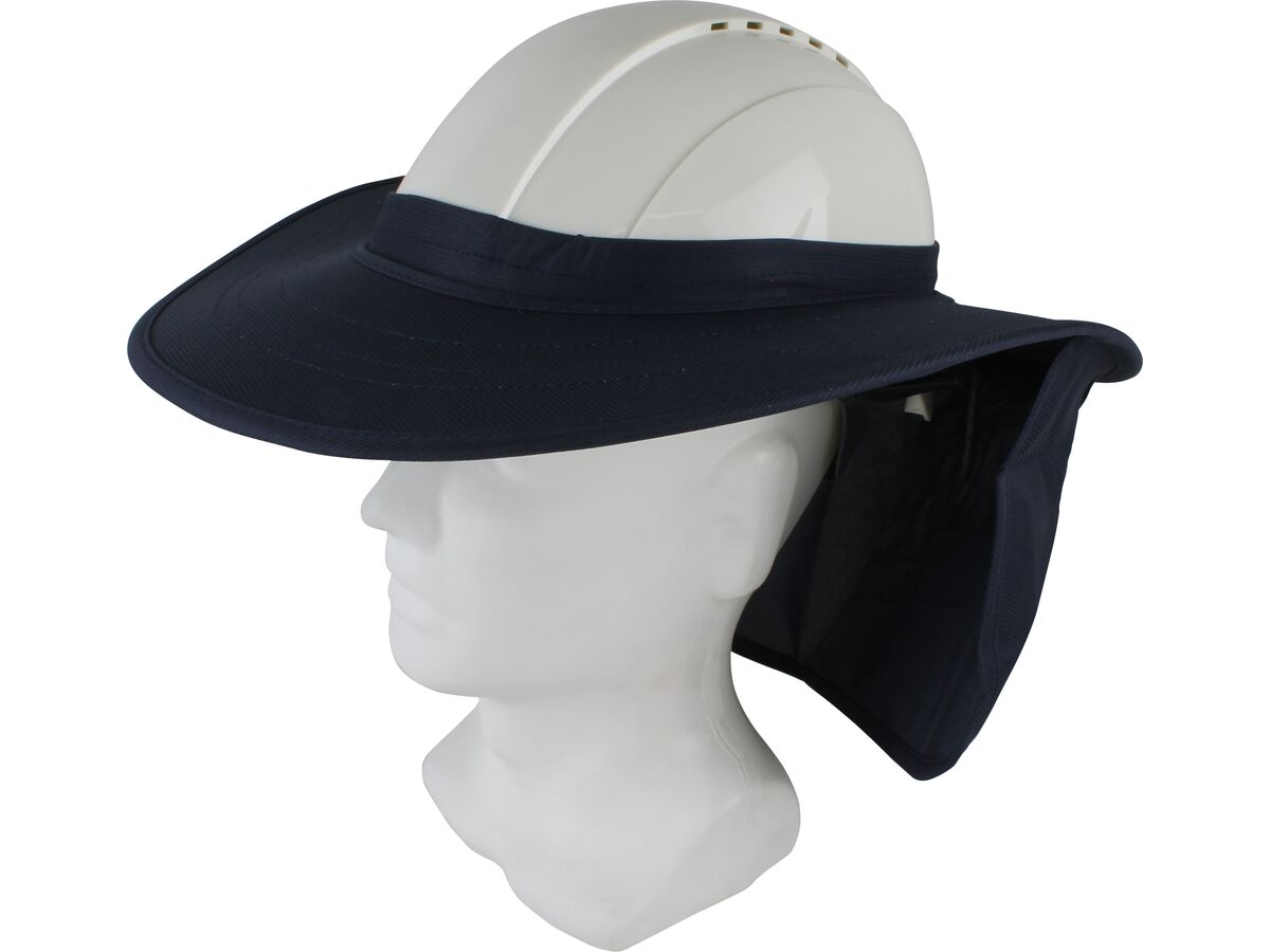 Maxisafe Hard Hat Brim with Neck Flap Navy Blue from Reece
