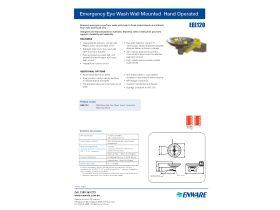 Specification Sheet - Wall Mounted Eye Wash Hand Operated Stainless Steel
