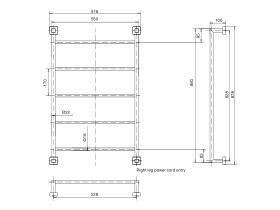 Mizu Bloc Heated Towel Rail 550mm x 850mm Polished Stainless Steel