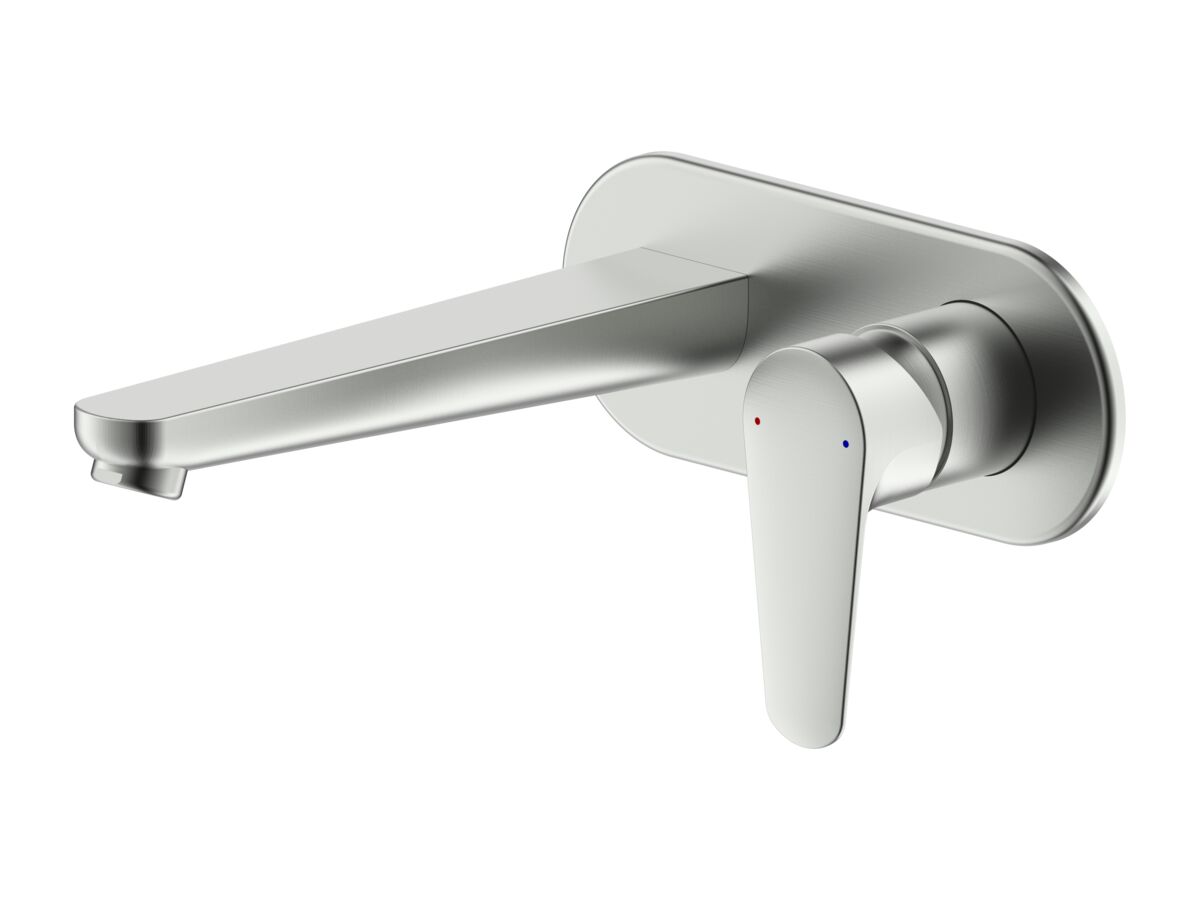 Hero - Posh Solus Wall Basin / Bath Set Mixer Tap Brushed Nickel (5 Star)