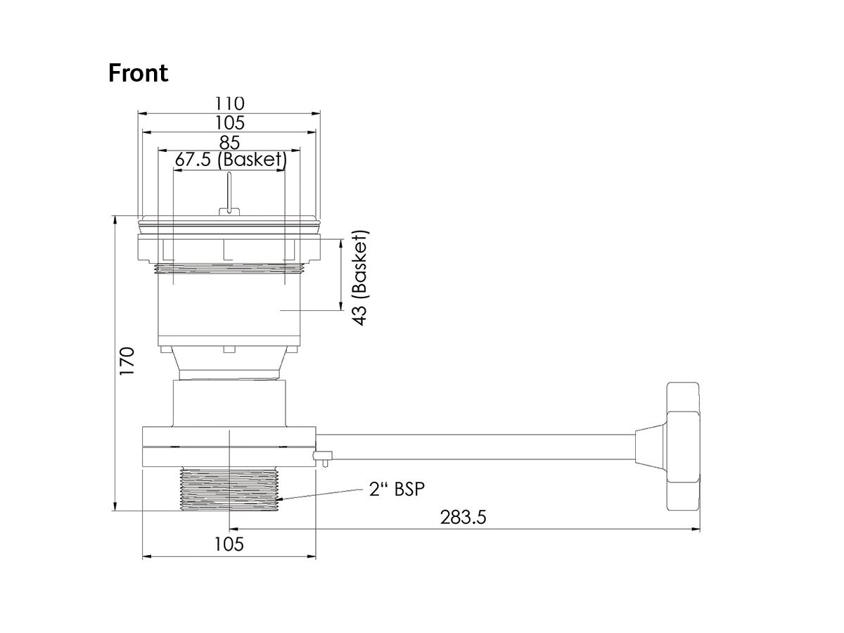 Scraptrap Cast Stainless Sink Waste Arrestor (90mm) with Cast Stainless Shut Off Valve - Removable Strainer basket and Fixed Secondary Strainer