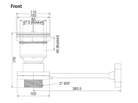 Scraptrap Cast Stainless Sink Waste Arrestor (90mm) with Cast Stainless Shut Off Valve - Removable Strainer basket and Fixed Secondary Strainer