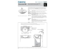 Specification Sheet - Caroma Concorde Semi Recessed Vanity Basin 1 Taphole White