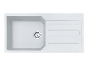 Franke Urban City UCG611-100 Granite Single Bowl Inset Sink with Drainer Polar White