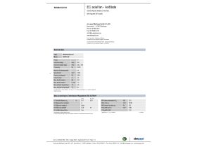 Specification Sheet - EBM 800mm Square Plate Axial Fan W3G800KU2103