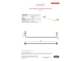 Specification Sheet - Kado Era Single Towel Rail 900mm Brass Gold