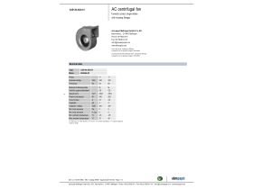 Specification Sheet - EBM Radial Fan Assembly 140mm G2E140-A128-01