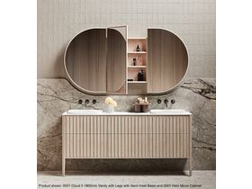 ISSY Cloud II 1800mm Vanity with Legs with Semi Inset Basin and ISSY Halo Mirror Cabinet
