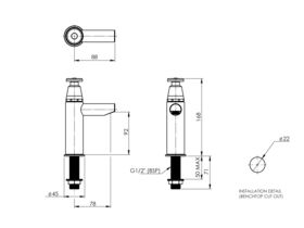 Enware Hob Mounted Bottle Filler - Push Button Activation