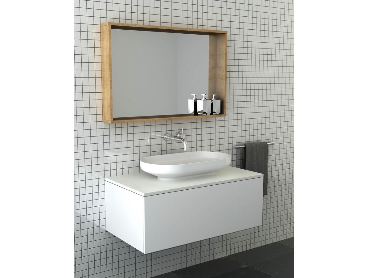 Venice 1200 Wall Hung White Vanity with Caesarstone Snow Top