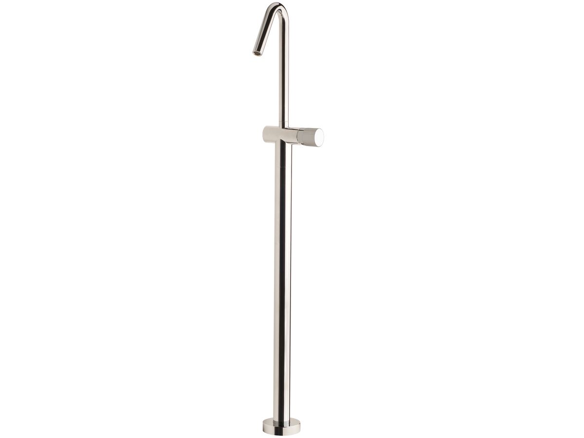 Milli Pure Floor Mounted Bath Mixer Tap with Linear Textured Handle Trimset Chrome