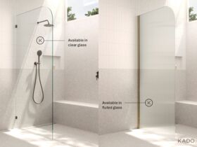 Kado Lux Frameless Showers - Clear and Fluted Glass