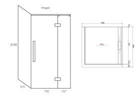 Glacier 2 Sided 1000 x 1000 Shower Tray & Screen Right Hand Hinge