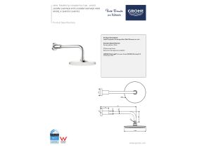 Technical Guide - GROHE Tempesta Cosmo 200mm Overhead Shower and 330mm Shower Arm White (3 Star)