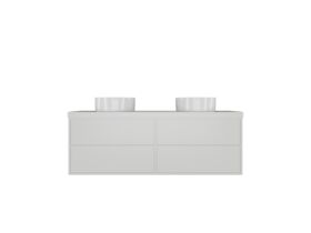 Kado Aspect Wall Hung Vanity Unit 1500mm Double Bowl 4 Drawer Corian 50mm Top