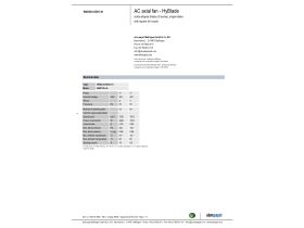 Specification Sheet - EBM AC Axial Fan Hyblade with Wall Ring