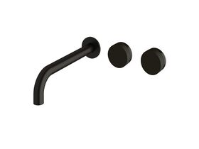 Milli Pure Wall Bath Hostess System 250mm Right Hand with Linear Textured Handles Matte Black