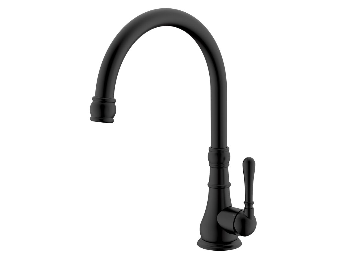 Milli Voir Gooseneck Sink Mixer Tap Large Matte Black (4 Star) from Reece