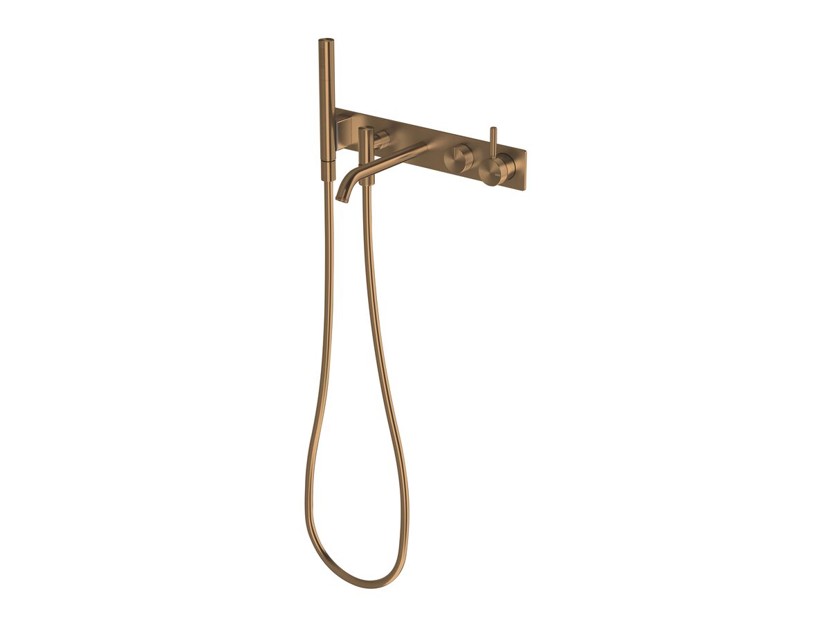 Hero - Milli Etch Bath Mixer Tap System with Handshower Brushed Bronze (3 Star)