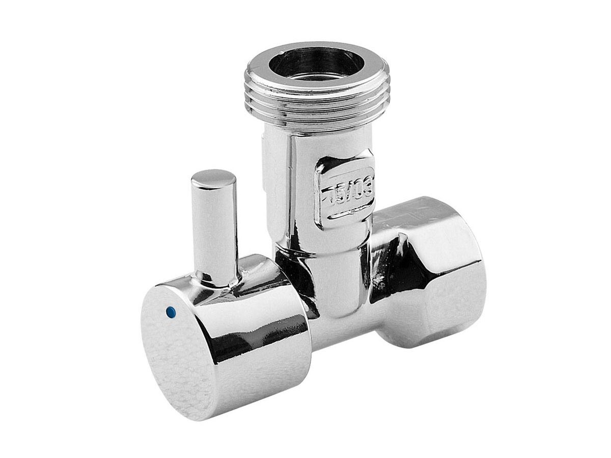 Arco Right Angle Washing Machine Stop Lever Handle Cold Chrome from Reece